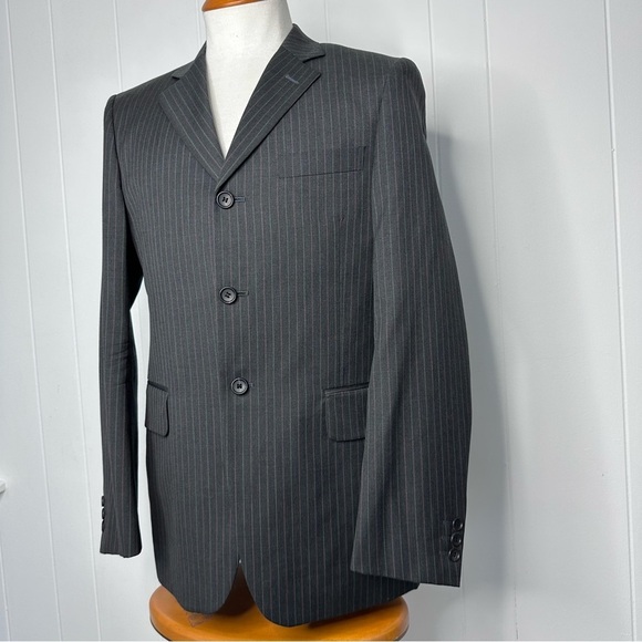 Paul Smith X R. Newbold Red & Gold Striped Gray Suit - Picture 9 of 12
